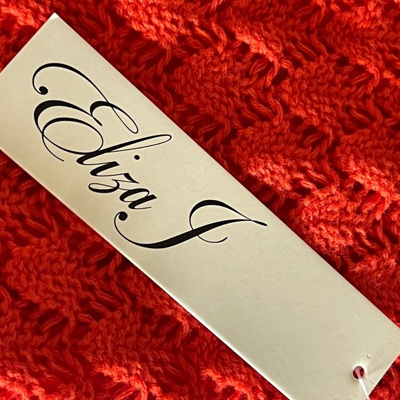 Eliza J Dress Cotton Crocheted Lined Orange Maxi Sleeveless Size Small New - Picture 8 of 11